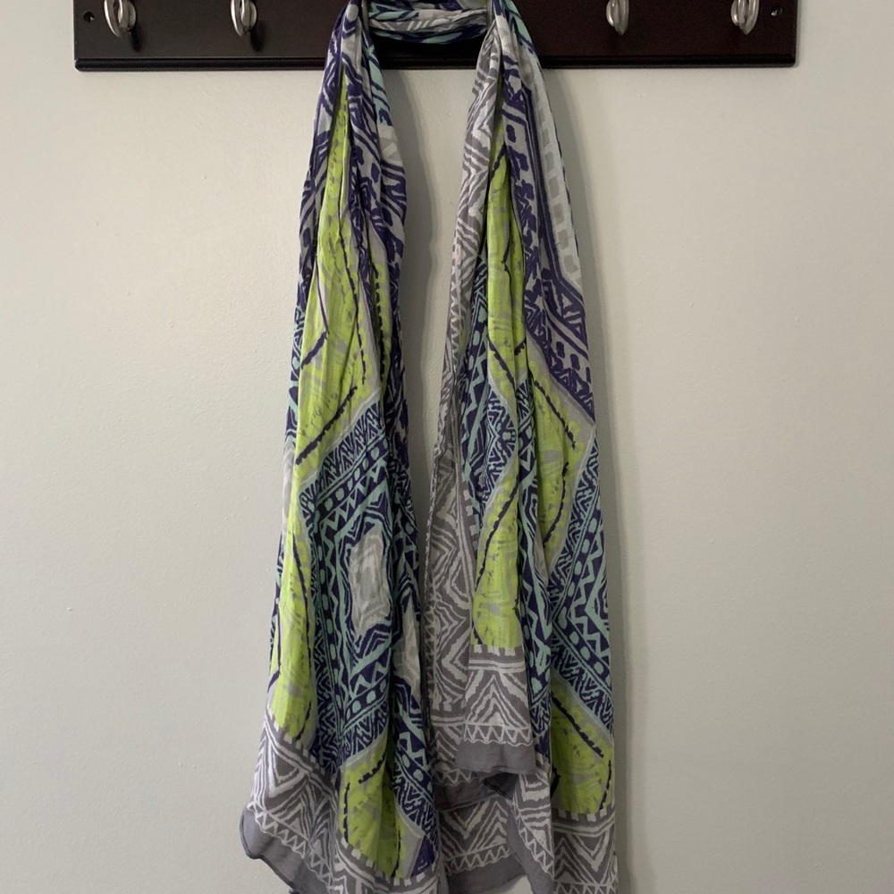 Stella & Dot Scarf- Green, Blue and Grey